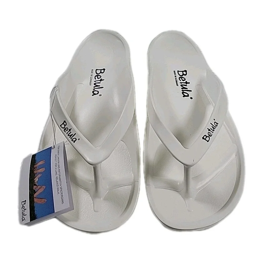Birkenstock Sandals Mens Size 13 Betula‎ Energy Flip Flop WHITE Rubber NIB